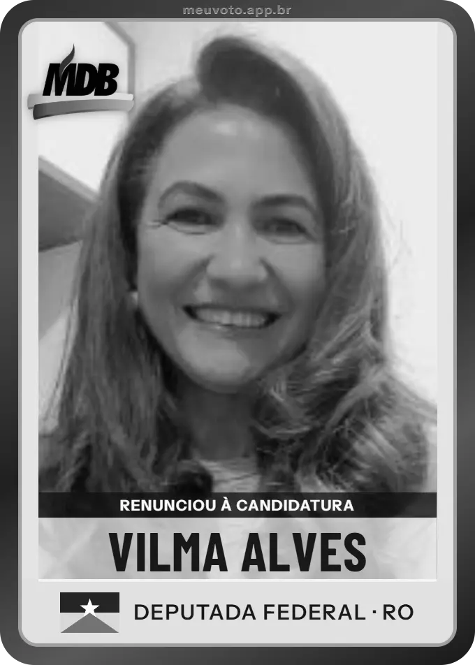 Carta de Vilma Alves, MDB. Renunciou à candidatura e não vai à urna.