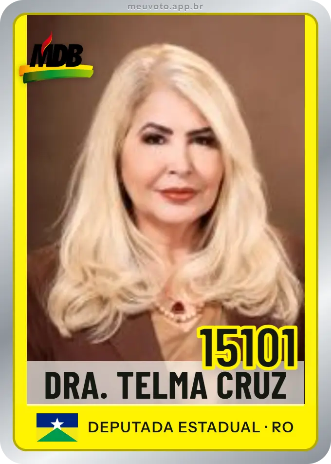 Carta de Dra. Telma Cruz, número 15101, MDB