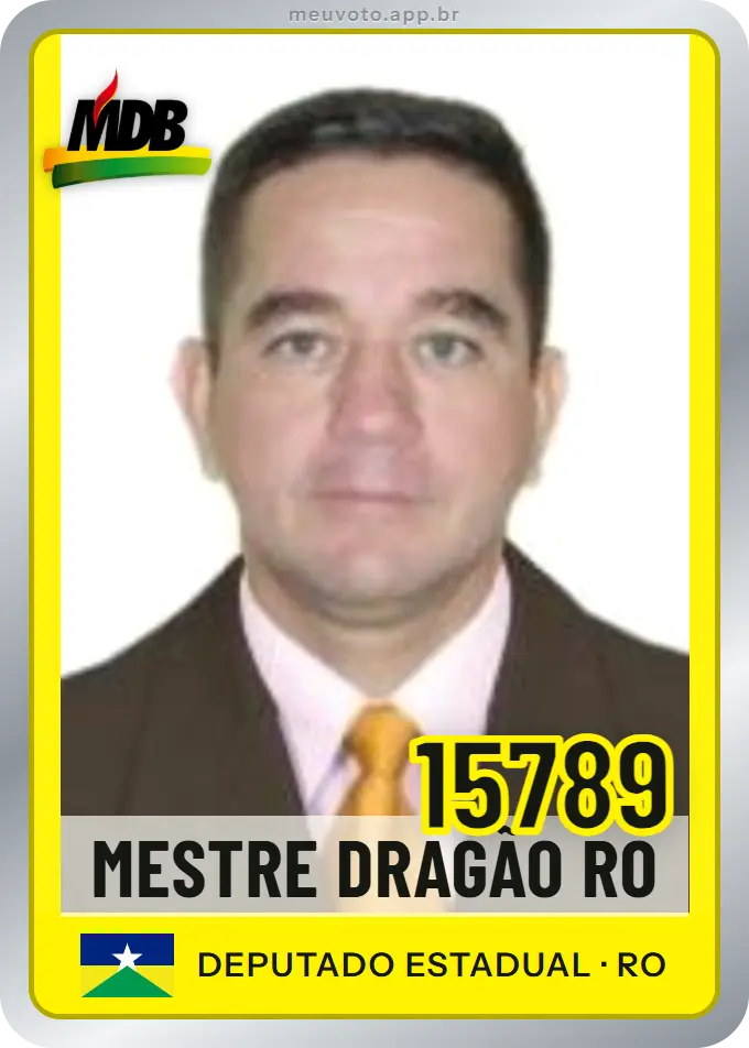 Carta de Mestre Dragão Ro, número 15789, MDB