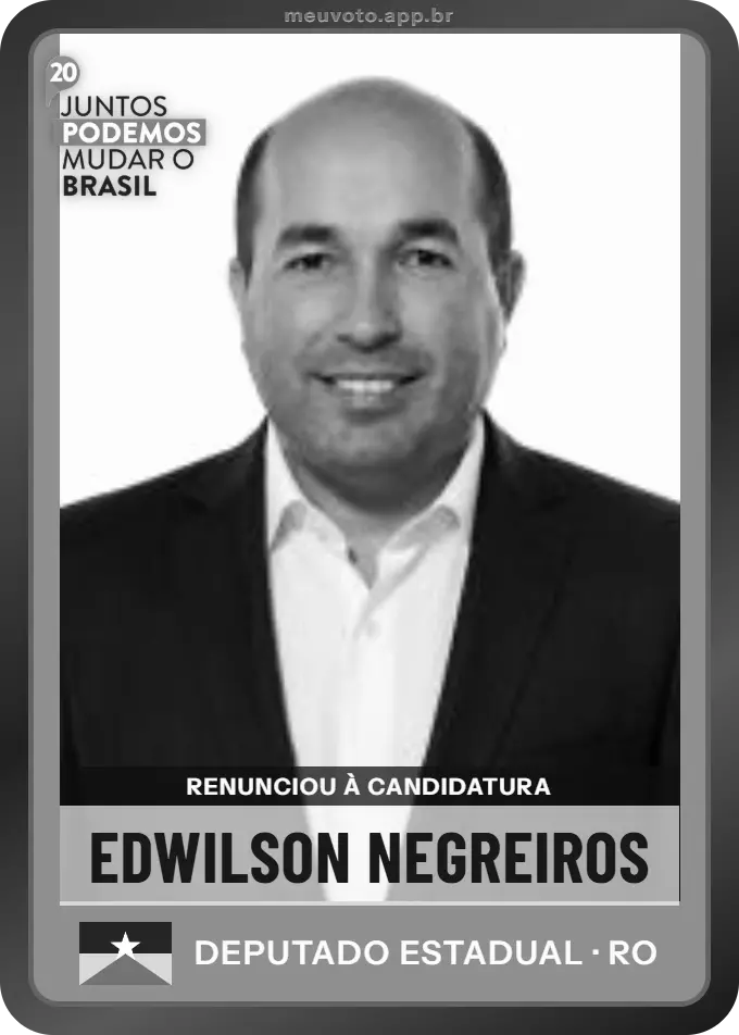Carta de Edwilson Negreiros, Podemos. Renunciou à candidatura e não vai à urna.