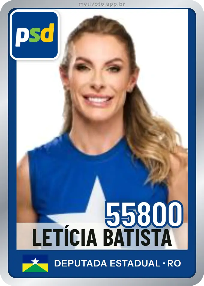 Carta de Letícia Batista, número 55800, PSD