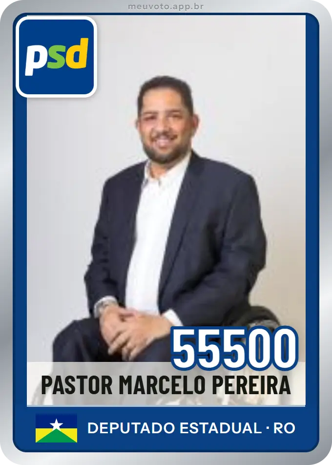Carta de Pastor Marcelo Pereira, número 55500, PSD