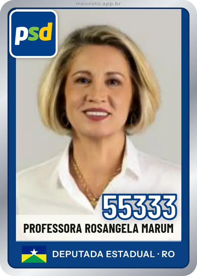 Carta de Professora Rosangela Marum, número 55333, PSD