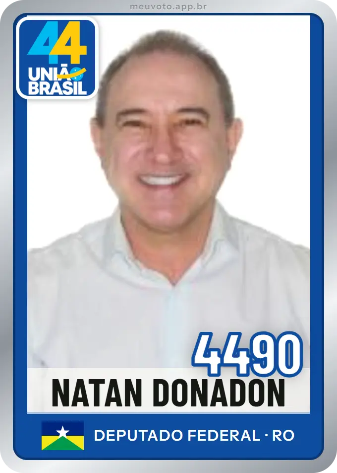 Carta de Natan Donadon, número 4490, União