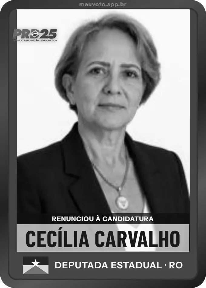 Carta de Cecília Carvalho, PRD. Renunciou à candidatura e não vai à urna.