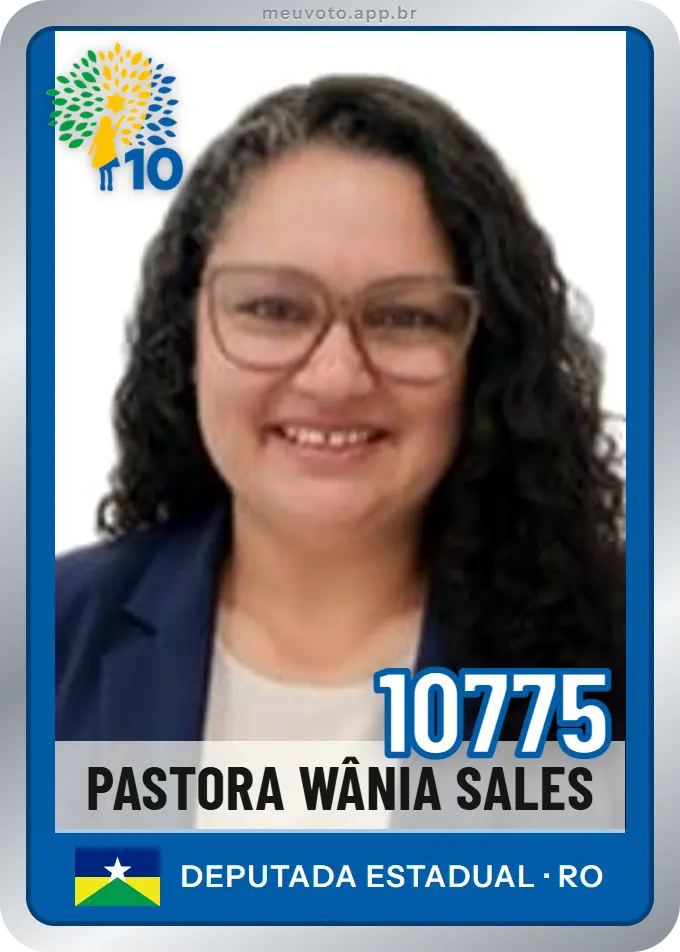 Carta de Pastora Wânia Sales, número 10775, Republicanos