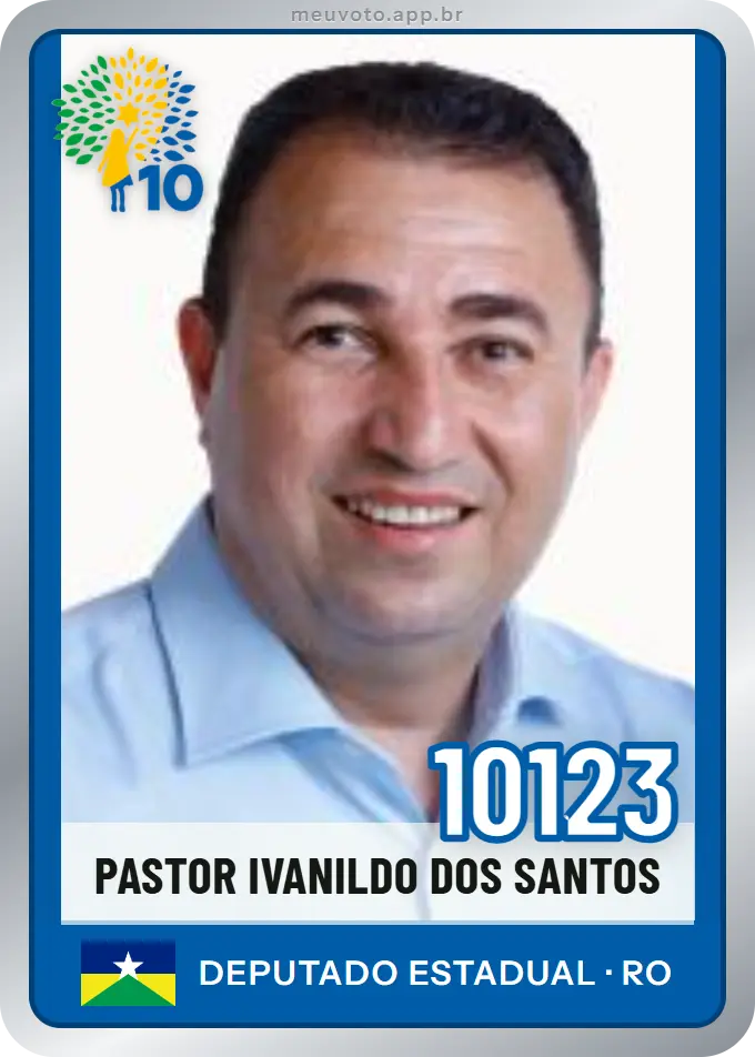 Carta de Pastor Ivanildo dos Santos, número 10123, Republicanos
