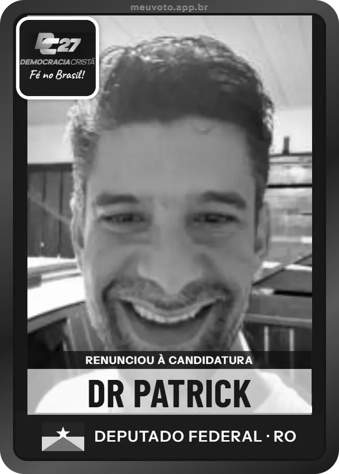 Carta de Dr Patrick, DC. Renunciou à candidatura e não vai à urna.