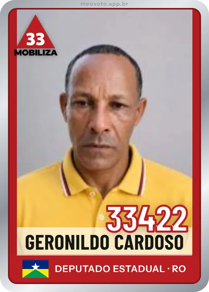Carta de Geronildo Cardoso, número 33422, Mobiliza