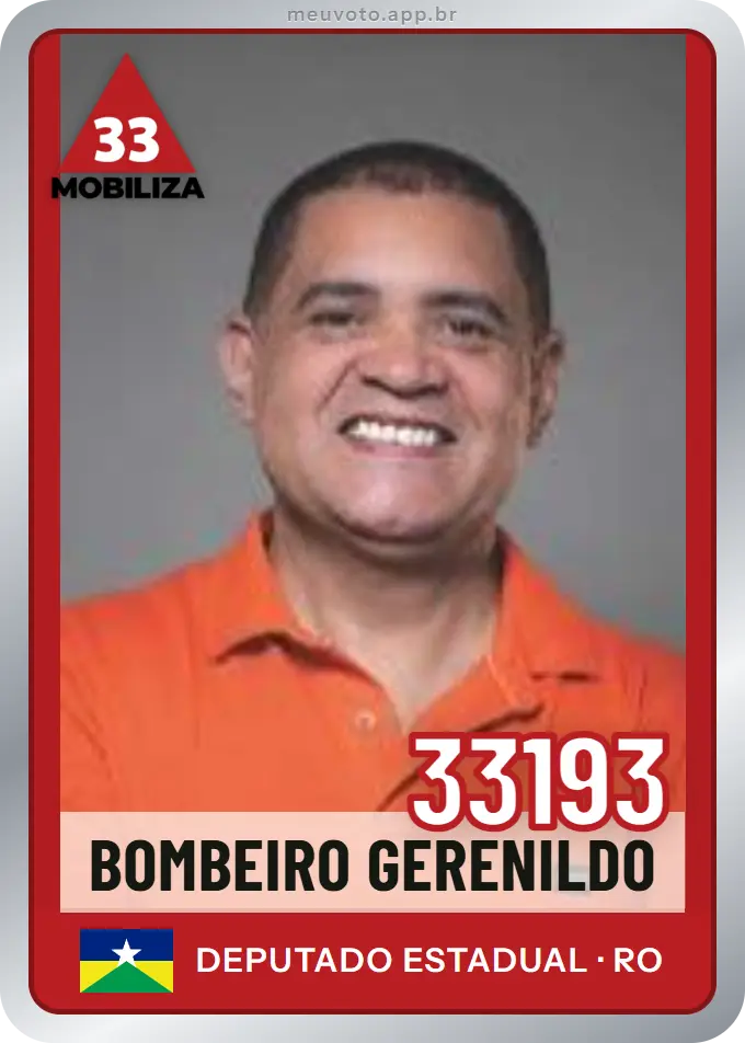 Carta de Bombeiro Gerenildo, número 33193, Mobiliza