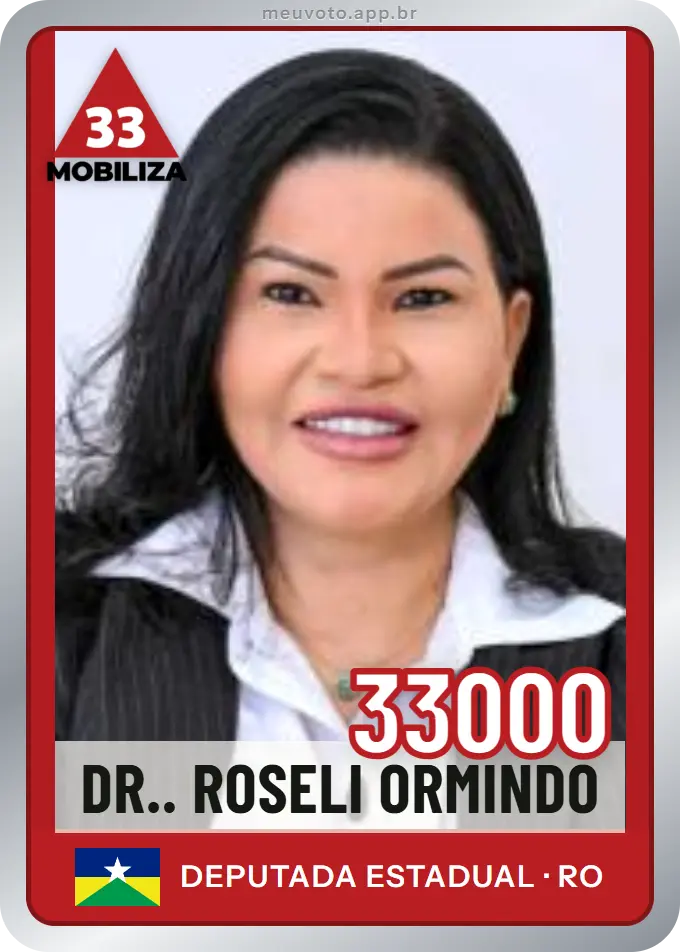 Carta de Dr.. Roseli Ormindo, número 33000, Mobiliza