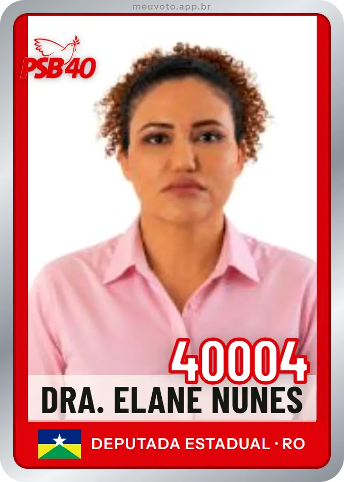 Carta de Dra. Elane Nunes, número 40004, PSB