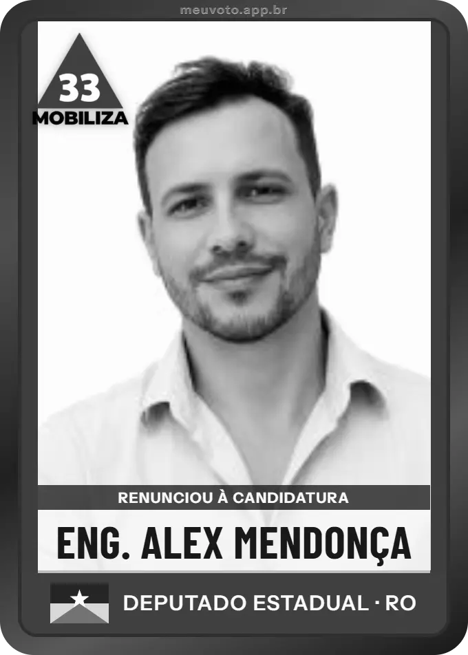 Carta de Eng. Alex Mendonça, Mobiliza. Renunciou à candidatura e não vai à urna.