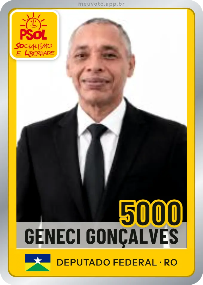 Carta de Geneci Gonçalves, número 5000, PSOL