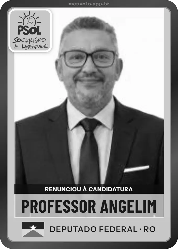 Carta de Professor Angelim, PSOL. Renunciou à candidatura e não vai à urna.