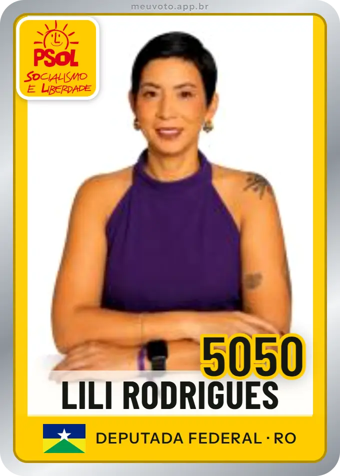 Carta de Lili Rodrigues, número 5050, PSOL