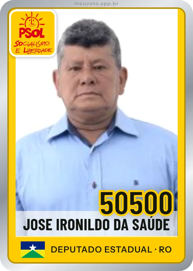 Carta de Jose Ironildo da Saúde, número 50500, PSOL