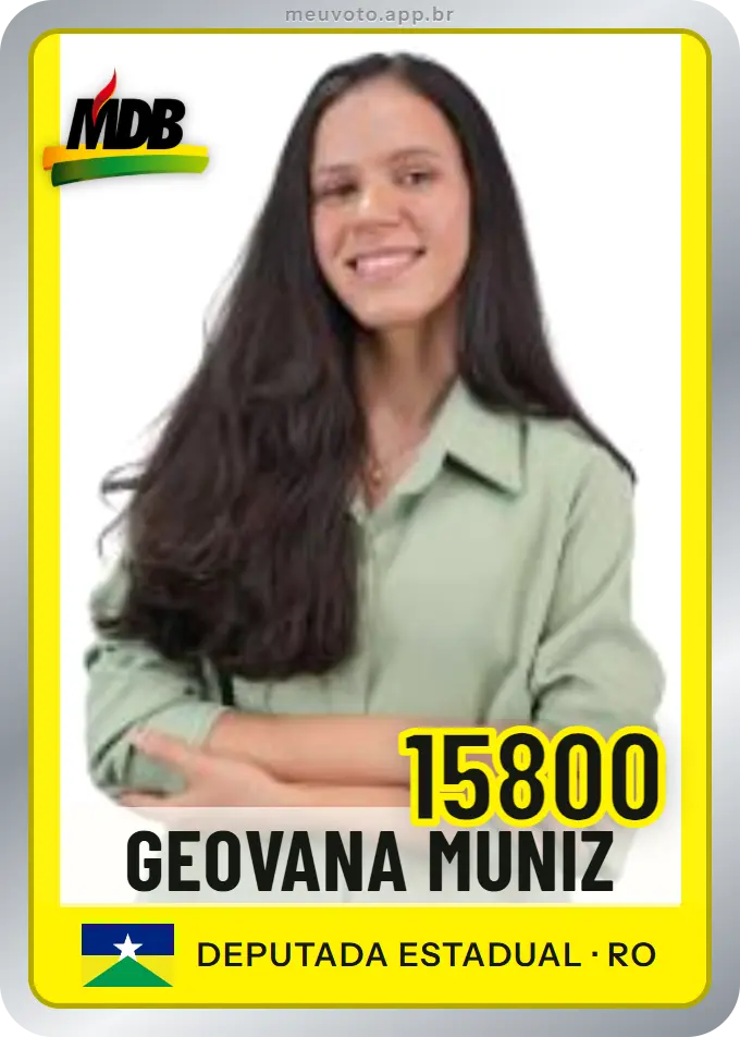 Carta de Geovana Muniz, número 15800, MDB