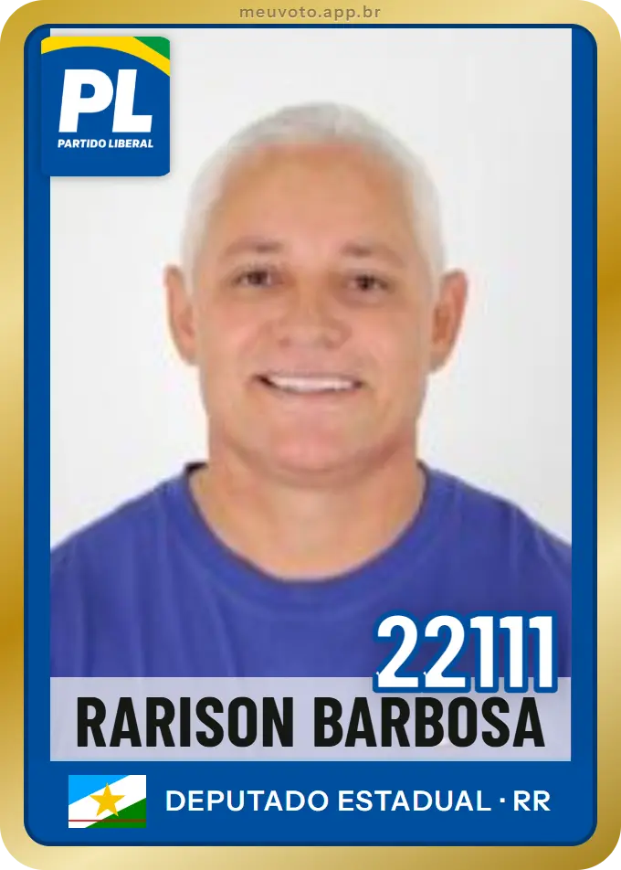 Carta de Rarison Barbosa, número 22111, PL
