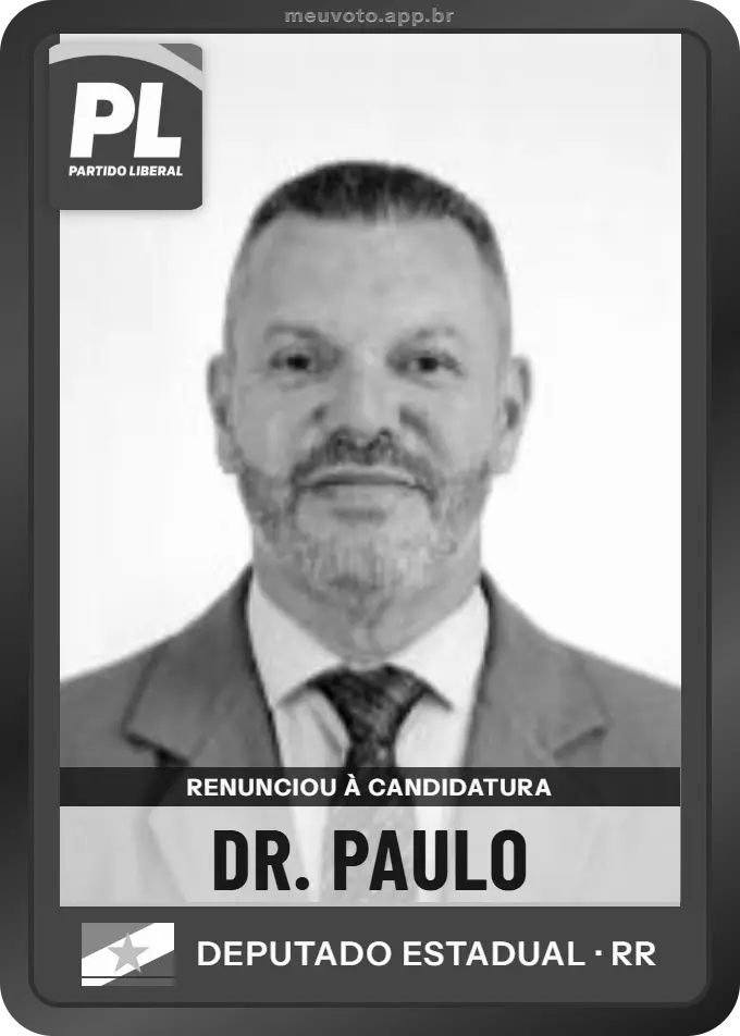 Carta de Dr. Paulo, PL. Renunciou à candidatura e não vai à urna.