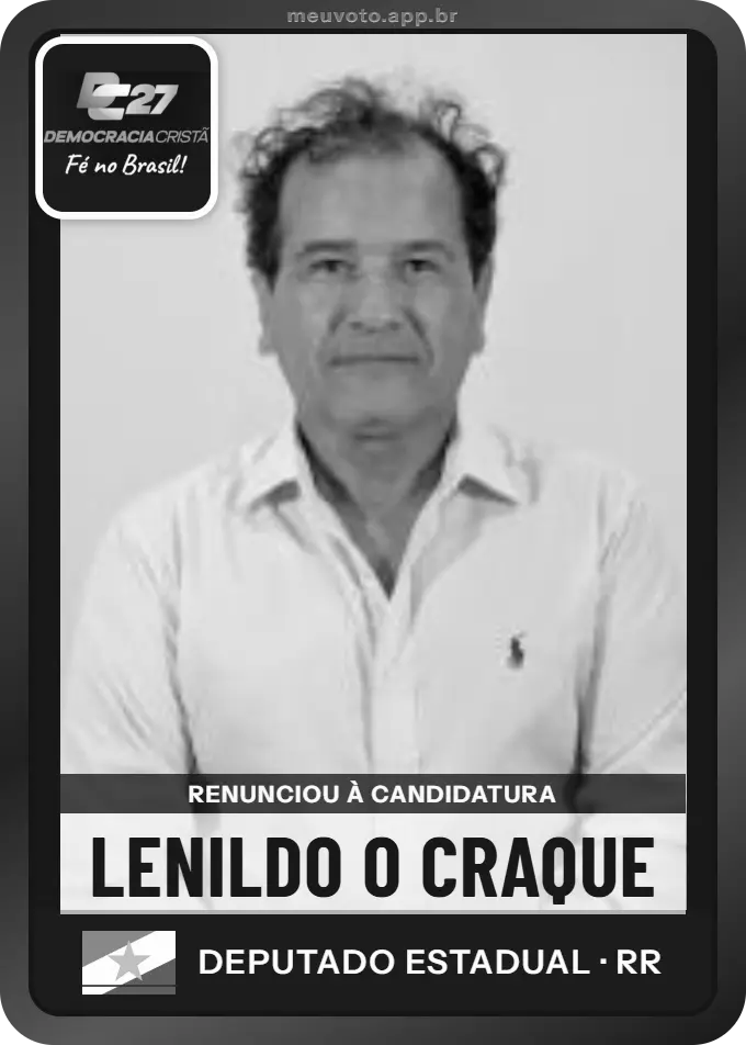 Carta de Lenildo O Craque, DC. Renunciou à candidatura e não vai à urna.