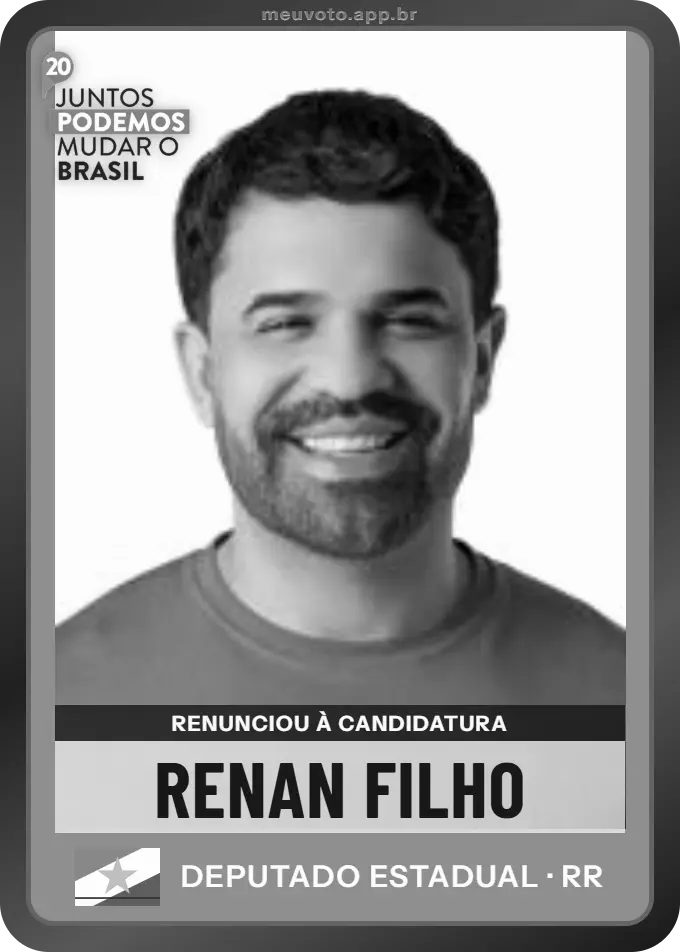 Carta de Renan Filho, Podemos. Renunciou à candidatura e não vai à urna.