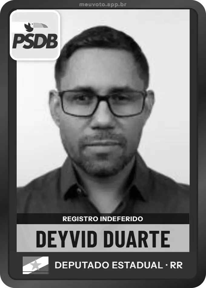 Carta de Deyvid Duarte, PSDB. Teve o registro indeferido pelo TSE e não vai à urna.