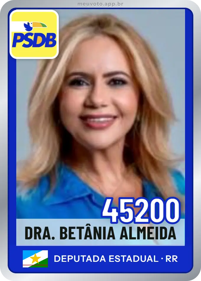 Carta de Dra. Betânia Almeida, número 45200, PSDB