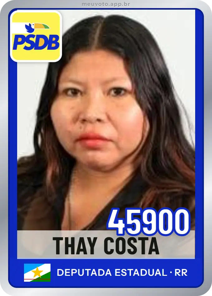 Carta de Thay Costa, número 45900, PSDB