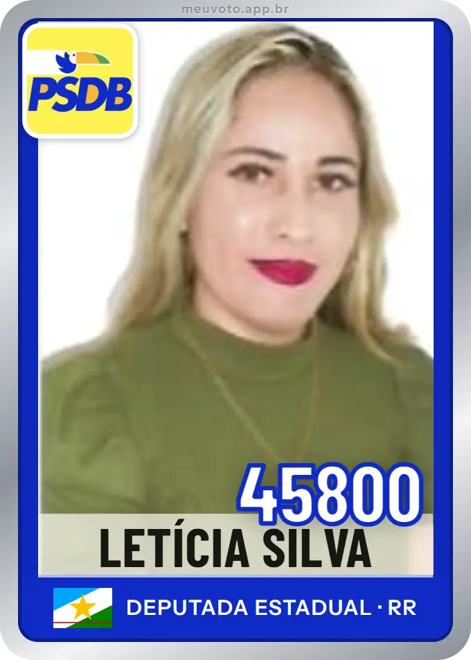 Carta de Letícia Silva, número 45800, PSDB