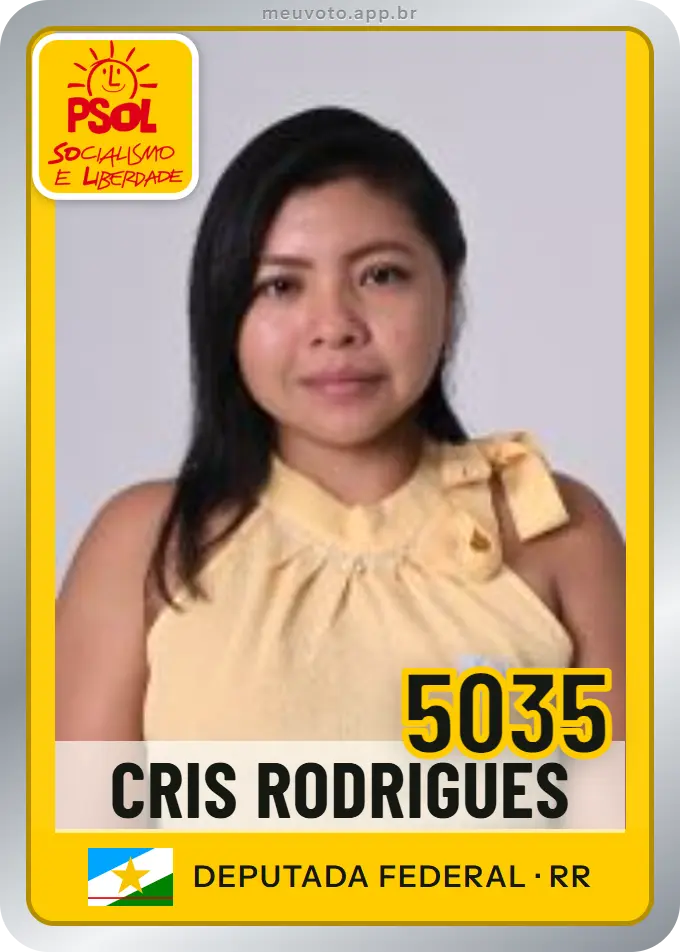 Carta de Cris Rodrigues, número 5035, PSOL