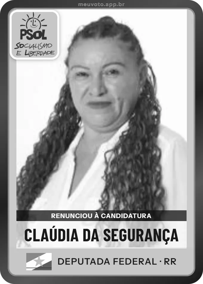 Carta de Claúdia da Segurança, PSOL. Renunciou à candidatura e não vai à urna.