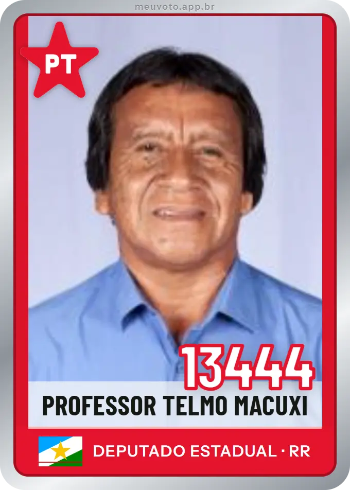 Carta de Professor Telmo Macuxi, número 13444, PT