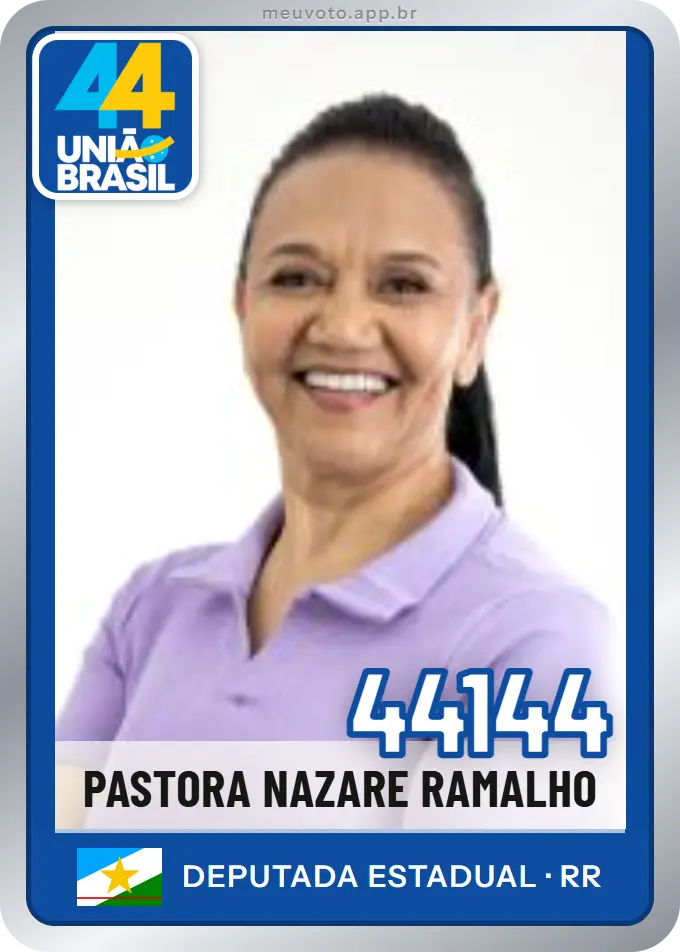 Carta de Pastora Nazare Ramalho, número 44144, União