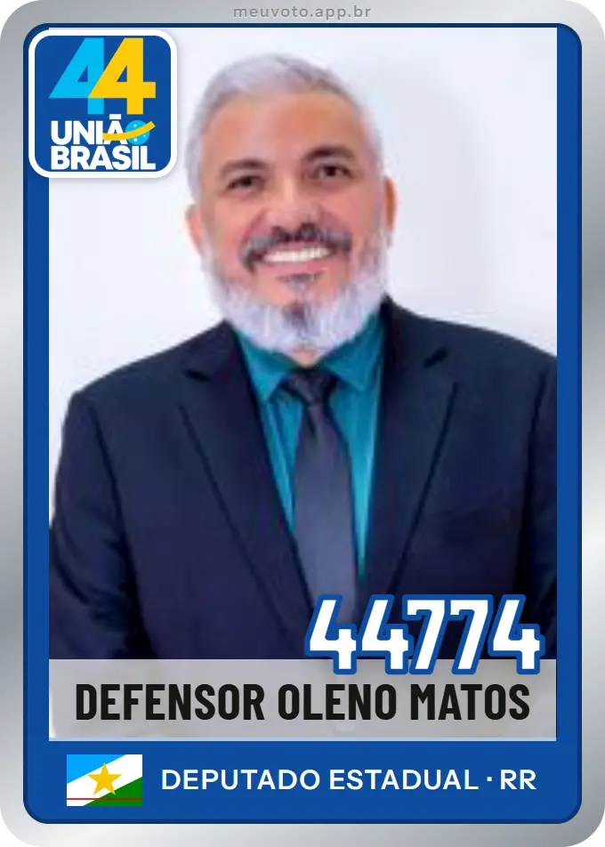 Carta de Defensor Oleno Matos, número 44774, União
