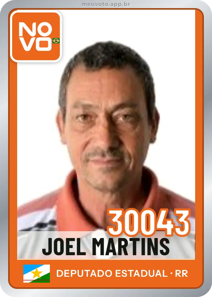 Carta de Joel Martins, número 30043, Novo