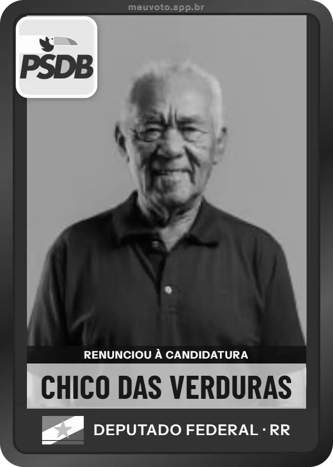 Carta de Chico das Verduras, PSDB. Renunciou à candidatura e não vai à urna.