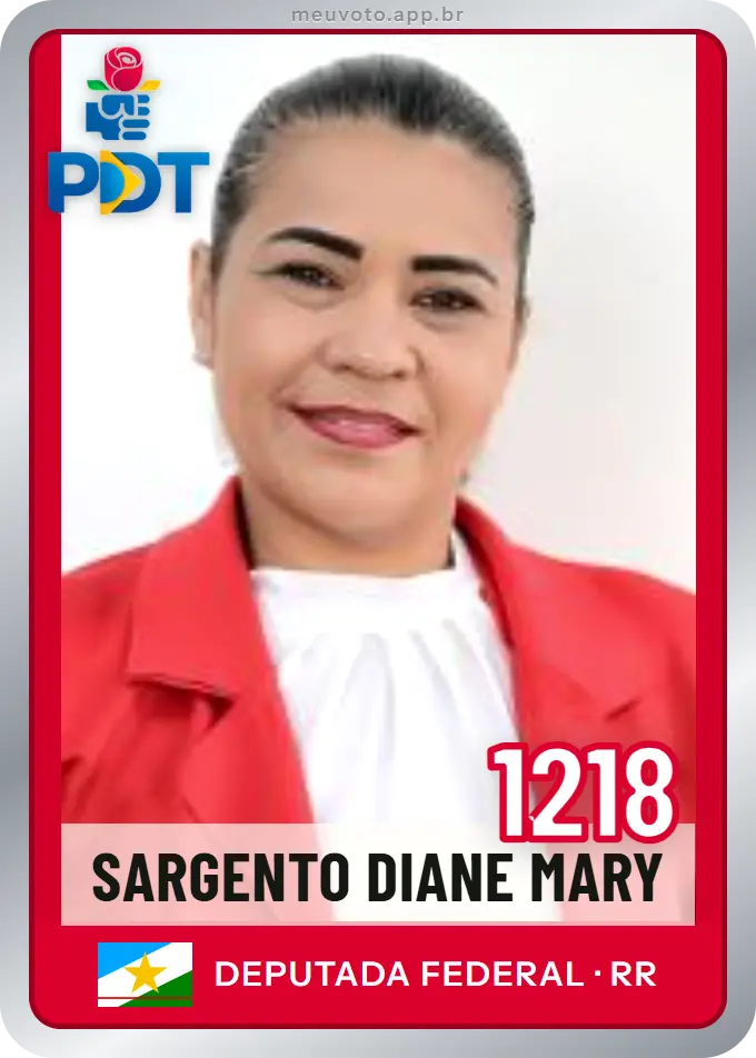 Carta de Sargento Diane Mary, número 1218, PDT