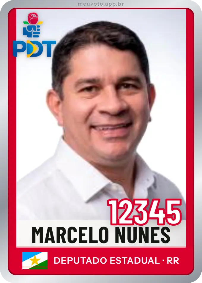 Carta de Marcelo Nunes, número 12345, PDT