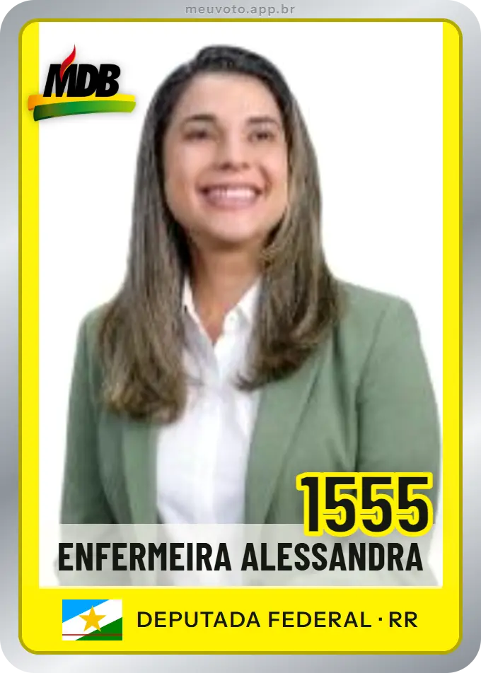 Carta de Enfermeira Alessandra, número 1555, MDB