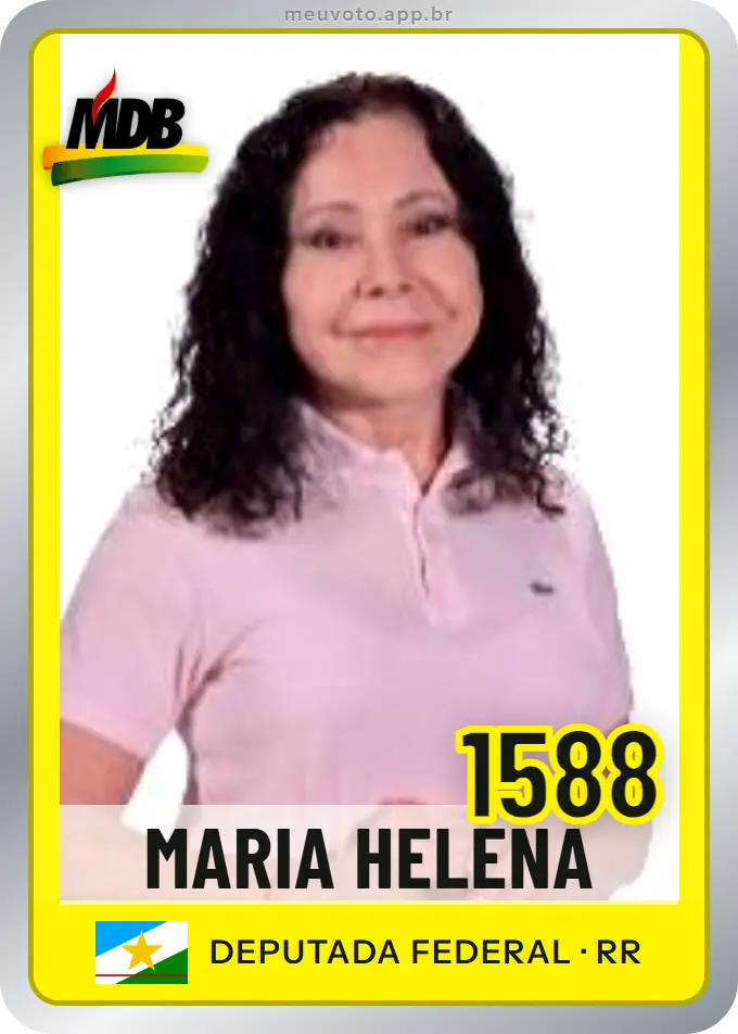 Carta de Maria Helena, número 1588, MDB