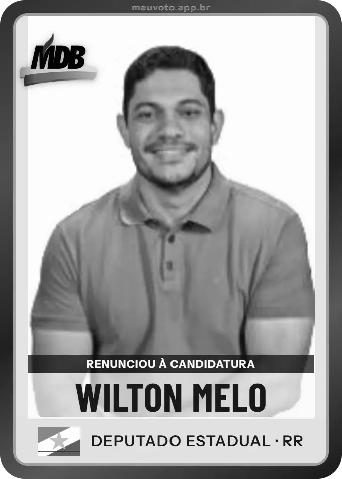 Carta de Wilton Melo, MDB. Renunciou à candidatura e não vai à urna.