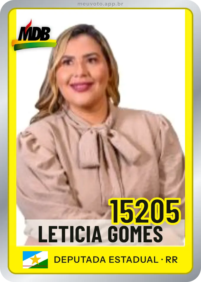 Carta de Leticia Gomes, número 15205, MDB