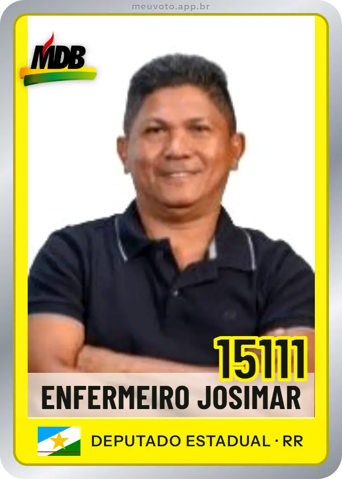 Carta de Enfermeiro Josimar, número 15111, MDB