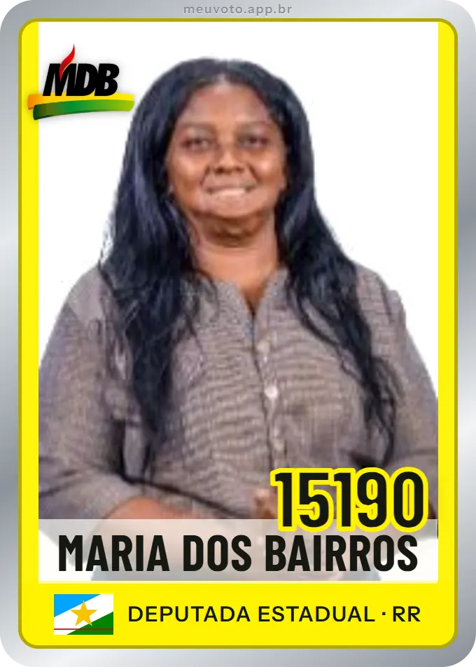 Carta de Maria dos Bairros, número 15190, MDB