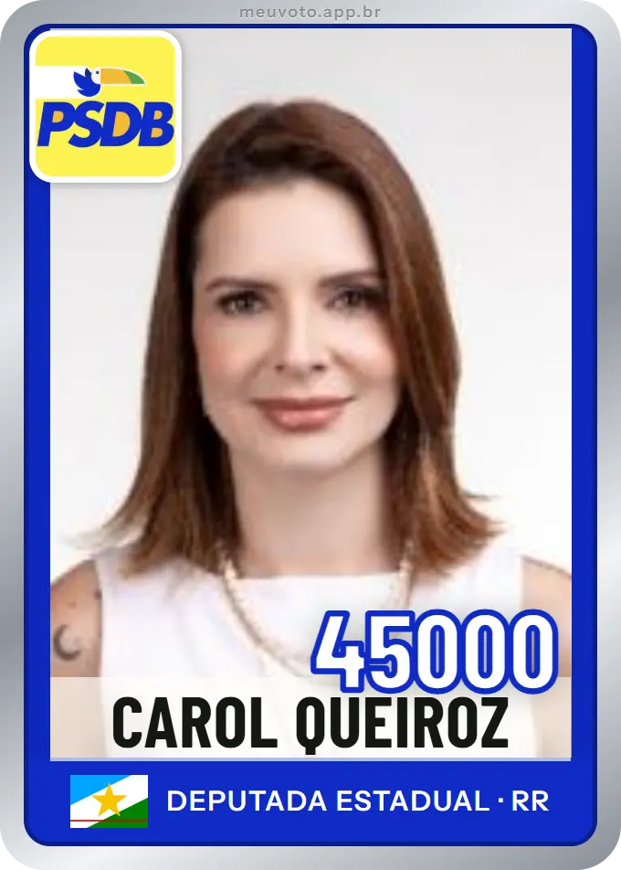 Carta de Carol Queiroz, número 45000, PSDB