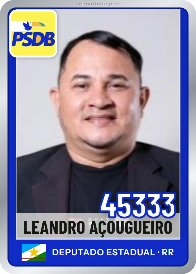 Carta de Leandro Açougueiro, número 45333, PSDB