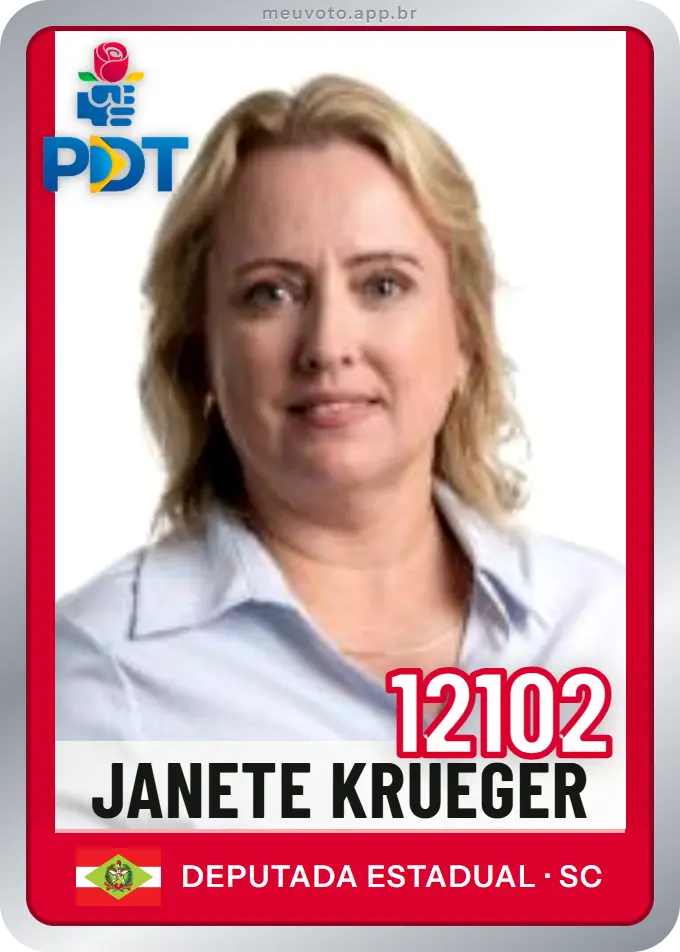 Carta de Janete Krueger, número 12102, PDT