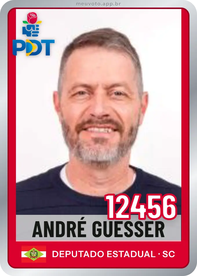Carta de André Guesser, número 12456, PDT