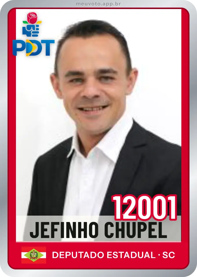 Carta de Jefinho Chupel, número 12001, PDT